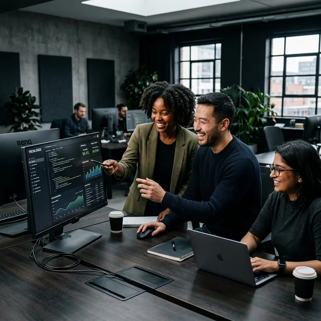 Business professionals collaborating